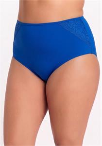 95% Cotton and Lace Full Brief Blue